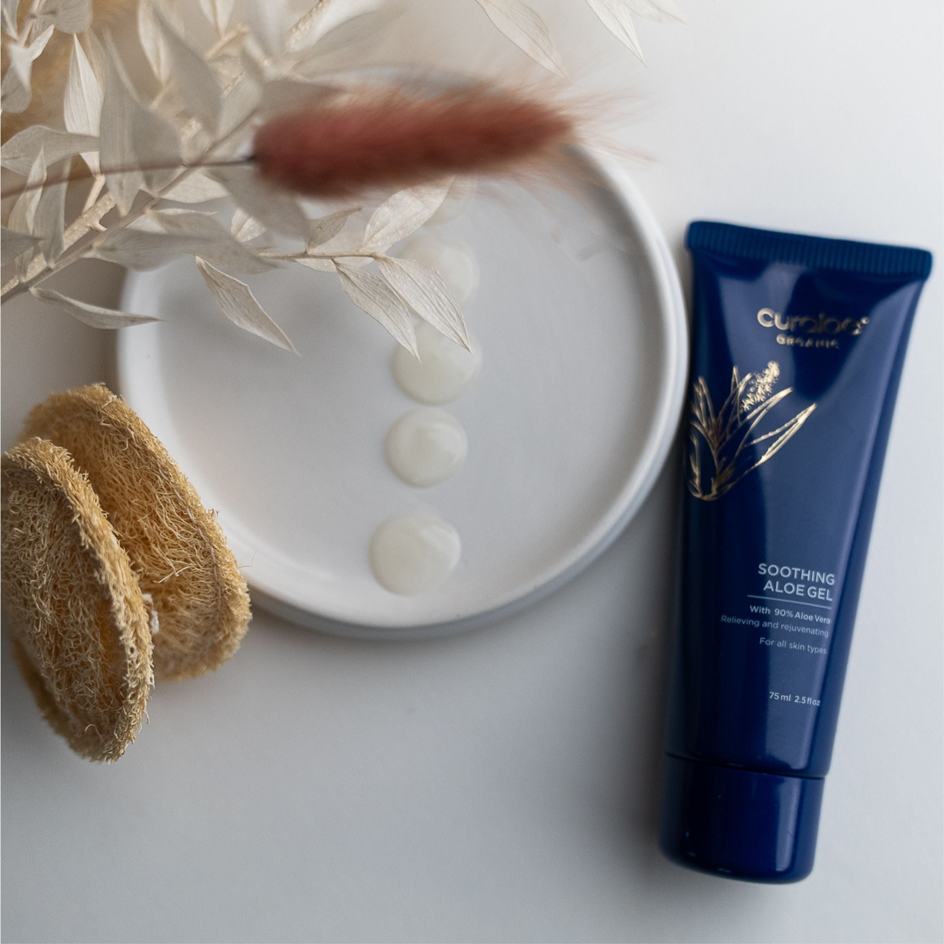 Organic Soothing Aloe Gel - 90% Aloe Vera, Rosemary, Lavender